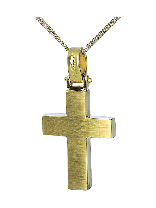 Fa Cad'oro Men's Gold Cross 14K Double Sided