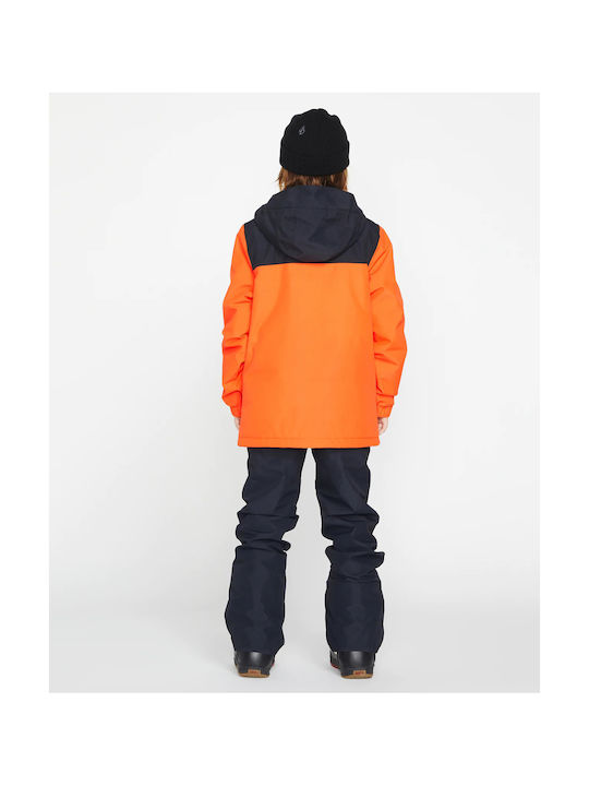 Volcom Waterproof Kids Casual Jacket with Hood Orange