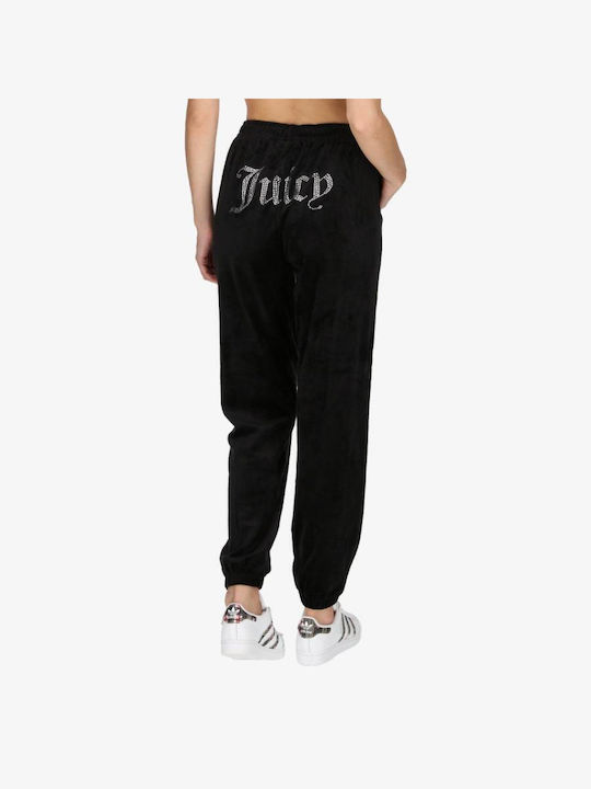 Juicy Couture Diamante Women's Jogger Sweatpants Black Velvet