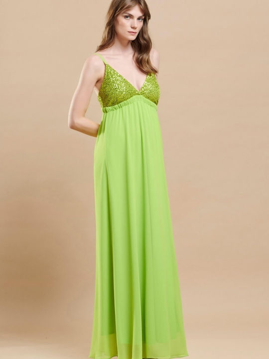Summer Maxi Dress for Wedding and Christening Green