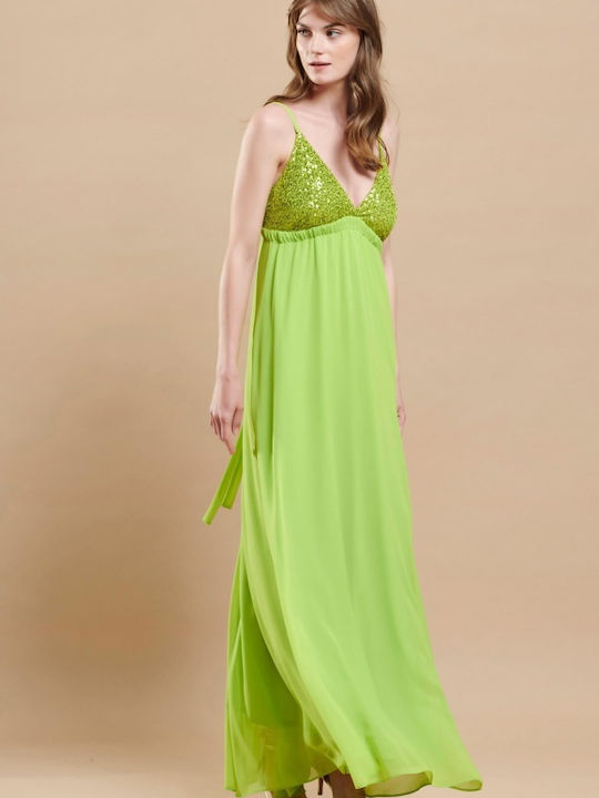 Summer Maxi Dress for Wedding and Christening Green