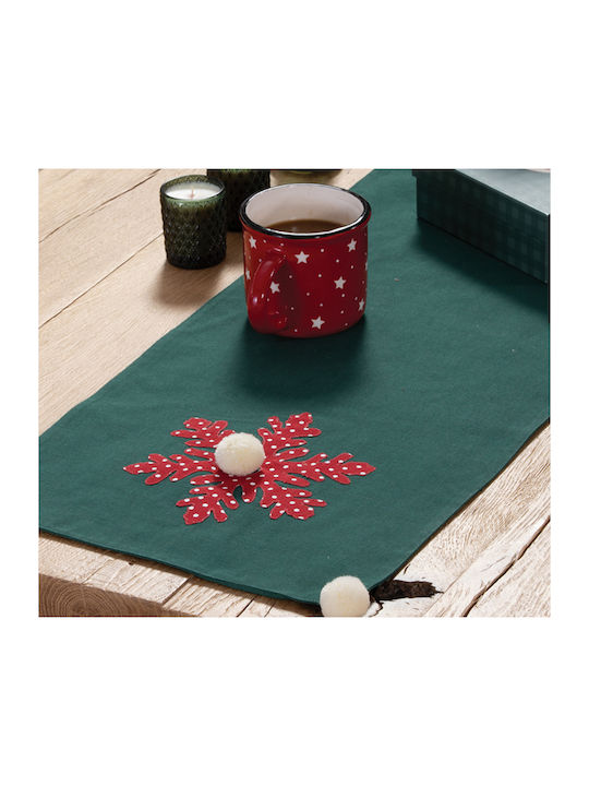 Nef-Nef Homeware Christmas Tablecloth Runner Fabric Green L150xW33cm.