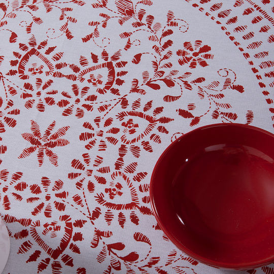 Nef-Nef Homeware Χριστουγεννιάτικο Τραπεζομάντηλο Υφασμάτινο Λευκό 180x140εκ.