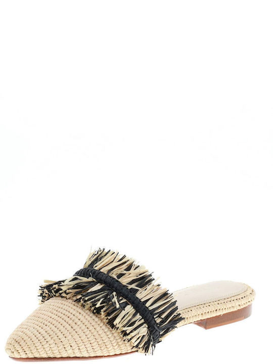 Flat Mules Nude/Μαύρο