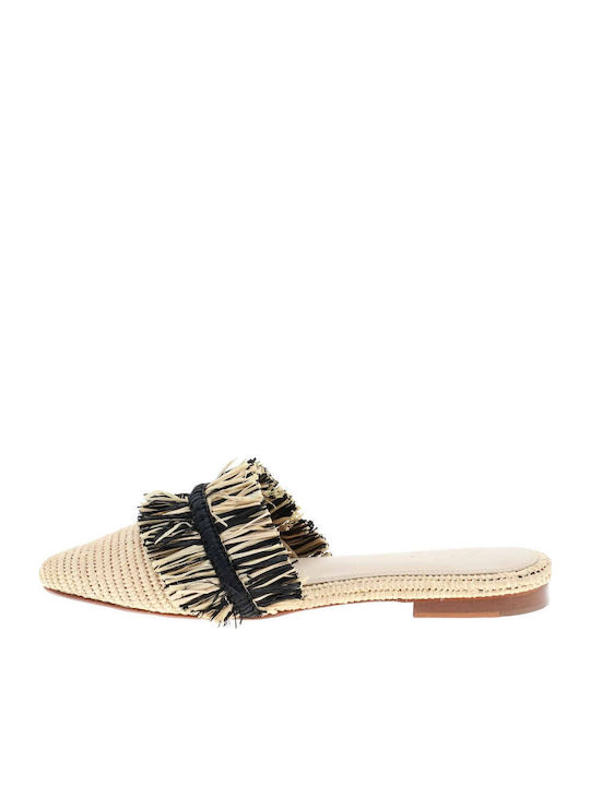 Flat Mules Nude/Μαύρο