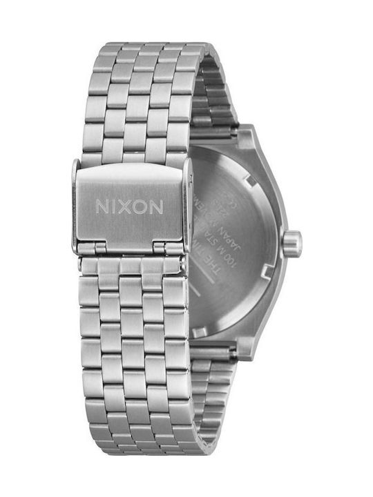 Nixon Γυναικείο Ρολόι 37mm Μπαταρίας με Ασημί Μεταλλικό Μπρασελέ