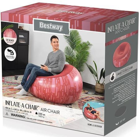 Bestway Φουσκωτή Πολυθρόνα Γαλάζια 112x112cm