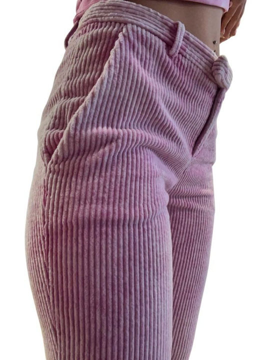 Women's Fabric Trousers Pink