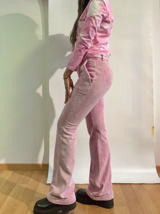 Women's Fabric Trousers Pink