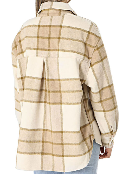 Tiffosi Women's Checked Long Sleeve Shirt Beige