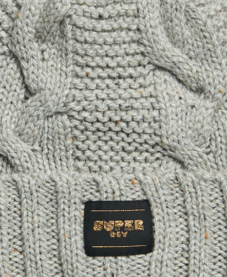 D4 Sdry Cable Knit Beanie Hat Beanie Unisex Beanie Knitted in Gray color