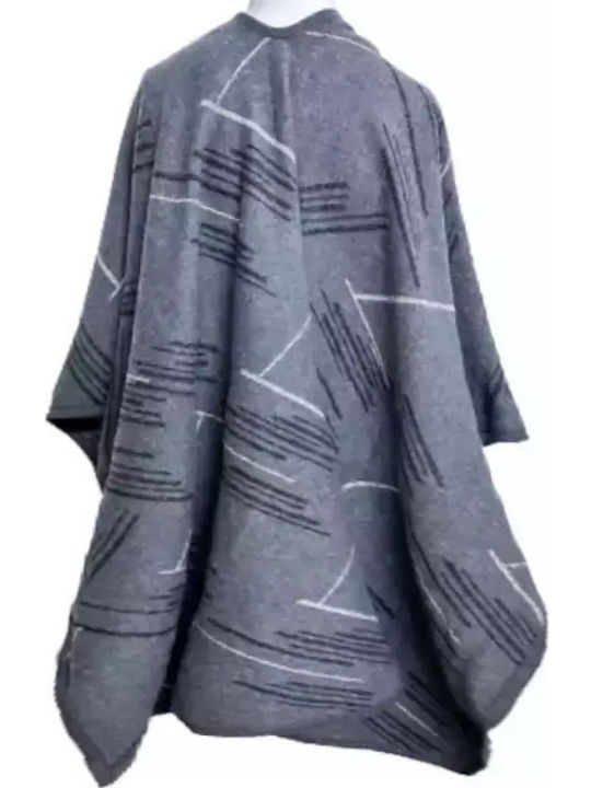 Gray Damen Poncho