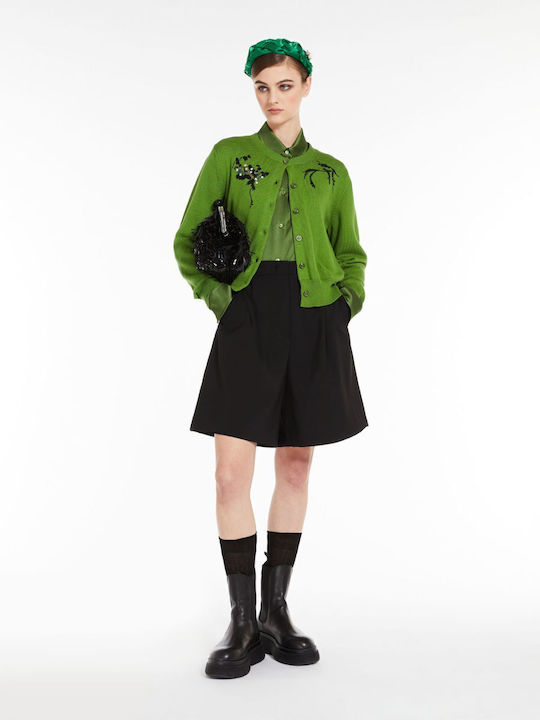 Women's Satin Long Sleeve Shirt Green