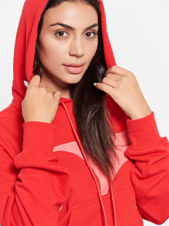 Long Women's Sweatshirt Hooded Black