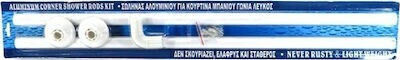 Domani Вертикална щора за баня Ъгъл Винтов Бял 80x80εκ.