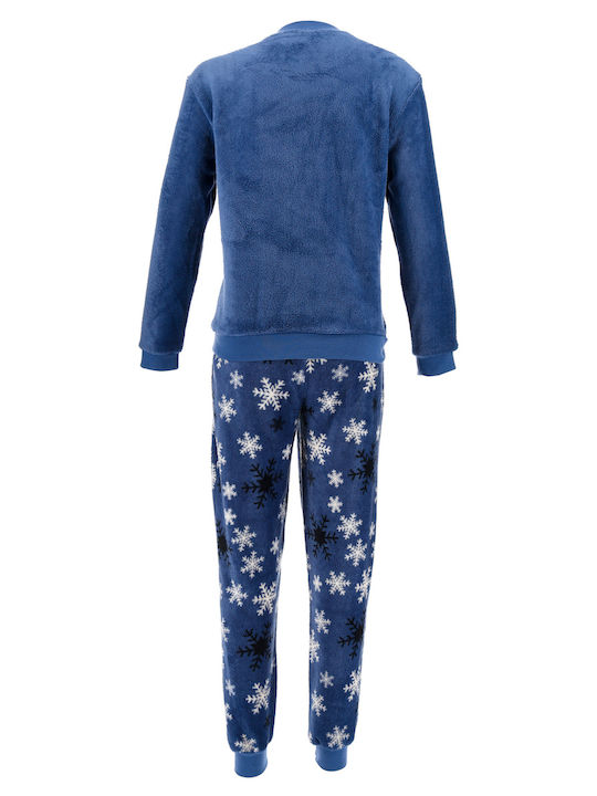 Superheroes Winter Damen Pyjama-Set Vlies Blue