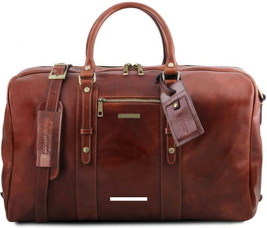 Tuscany Leather Tl142140 Σακ Βουαγιάζ Καφέ από Δέρμα Μ53xΠ32xΥ28εκ.