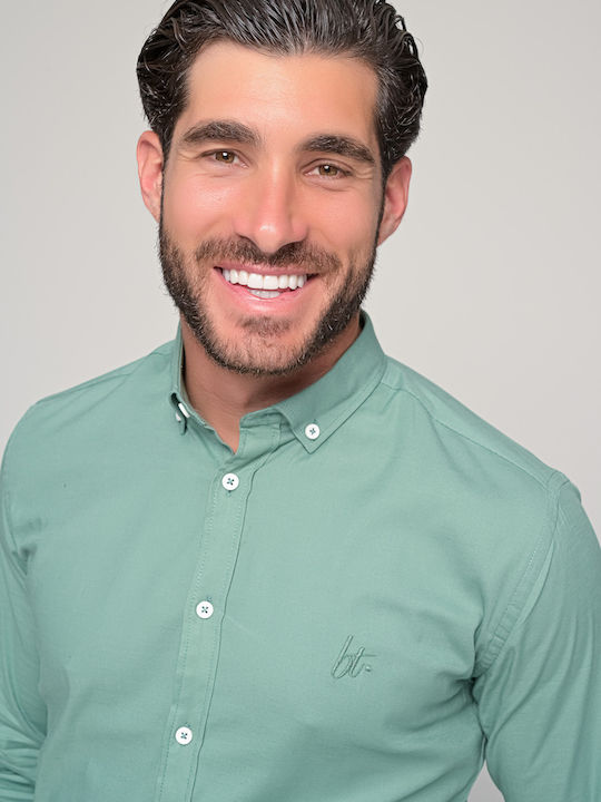 Men's Shirt Long Sleeve Cotton Mint
