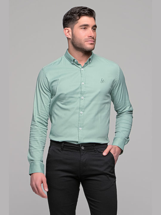 Men's Shirt Long Sleeve Cotton Mint