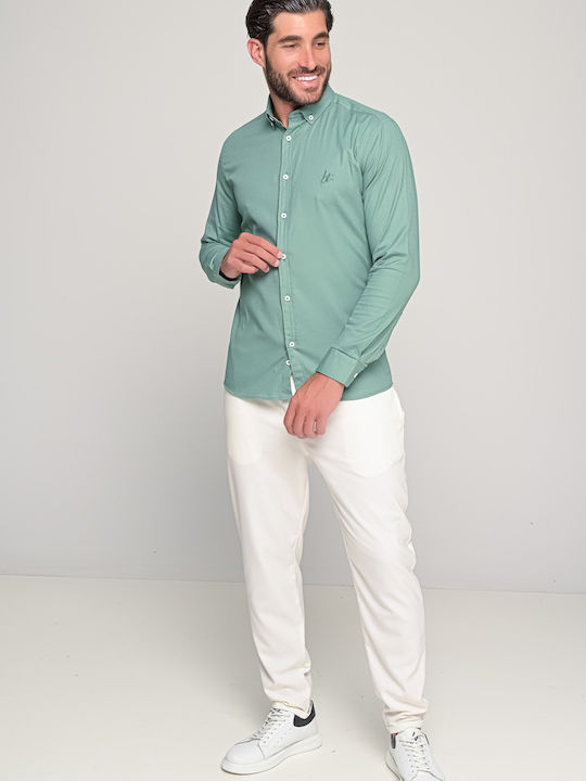 Men's Shirt Long Sleeve Cotton Mint