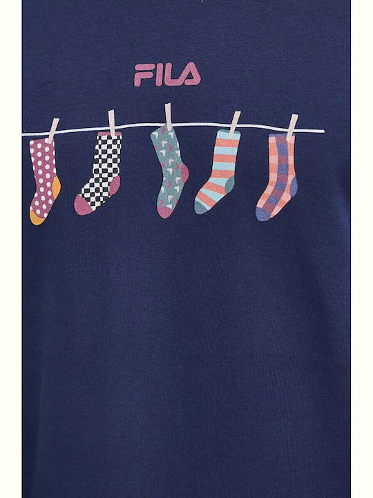 FILA Men's Winter Pajamas Set Dark Blue
