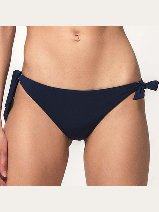 Bikini Brazil Cu Dantelă Albastru Marin