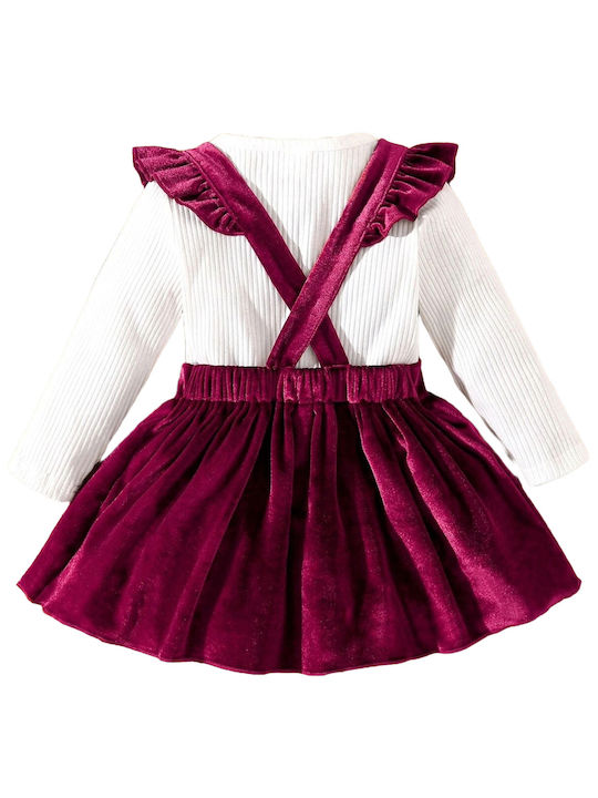 TakTakBaby Kids Dress Velvet Sleeveless Bordeaux