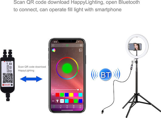 Puluz Light Ring Light 26cm και Βάση για Κινητό