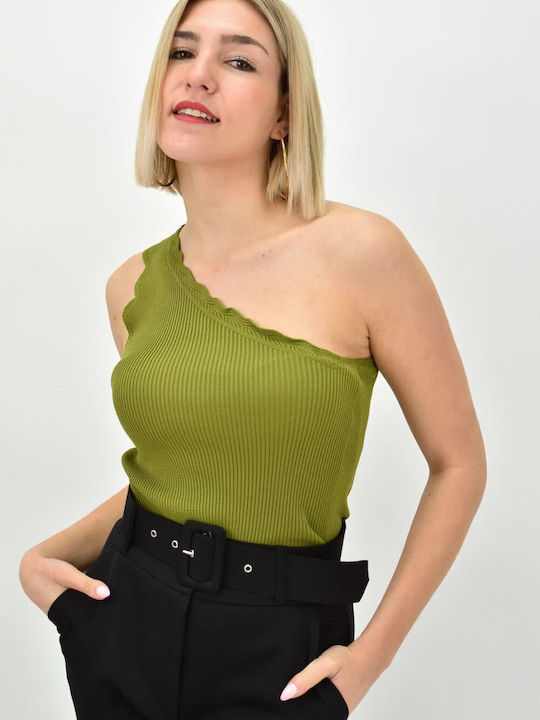Potre Women's Blouse with One Shoulder Polka Dot Ladi