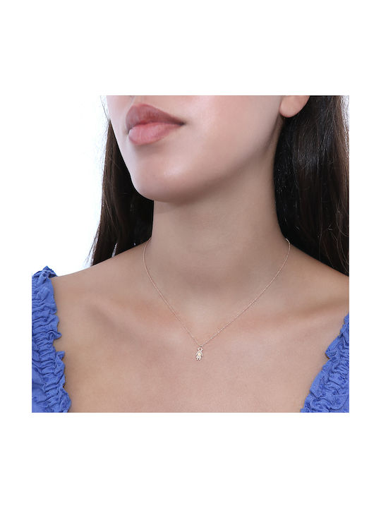 Fa Cad'oro Necklace Mum from Rose Gold 18k with Diamond