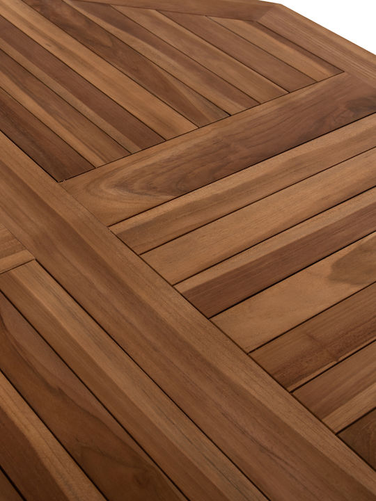 Outdoor Table Made of Teak Foldable Natural 120x120x75cm