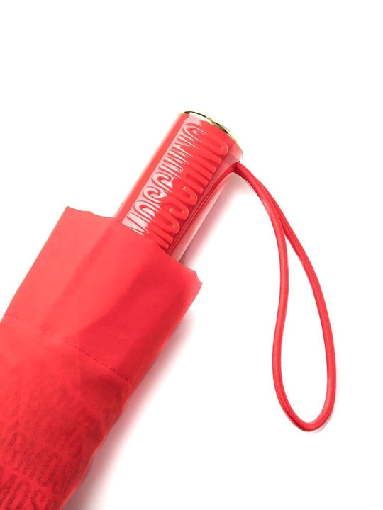 Moschino Regenschirm Kompakt Rot