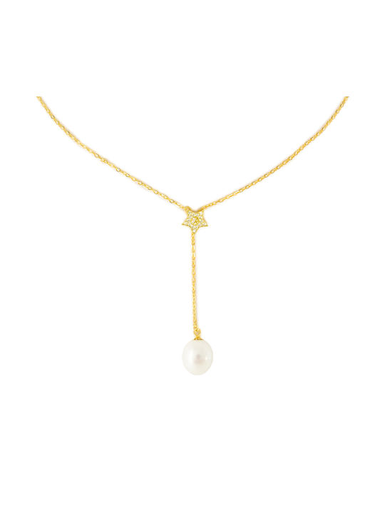 Margaritari Halskette aus Vergoldet Silber mit Perlen