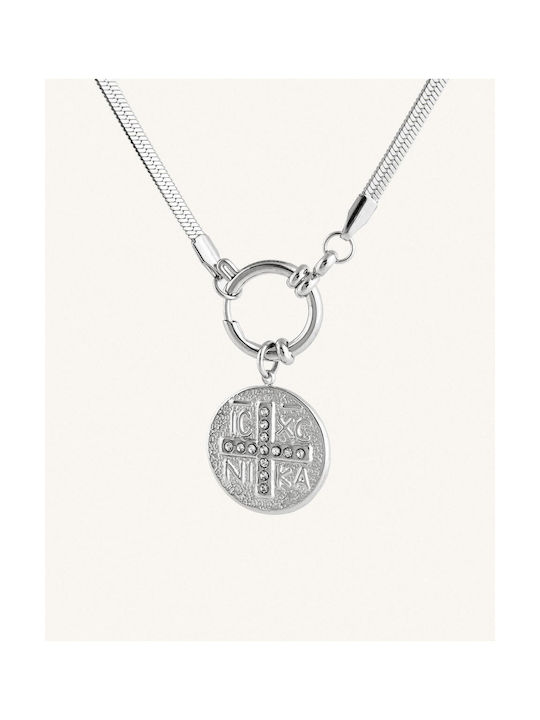 StanStefan Necklace Constantine Amulet with design Snake from White Gold 14K