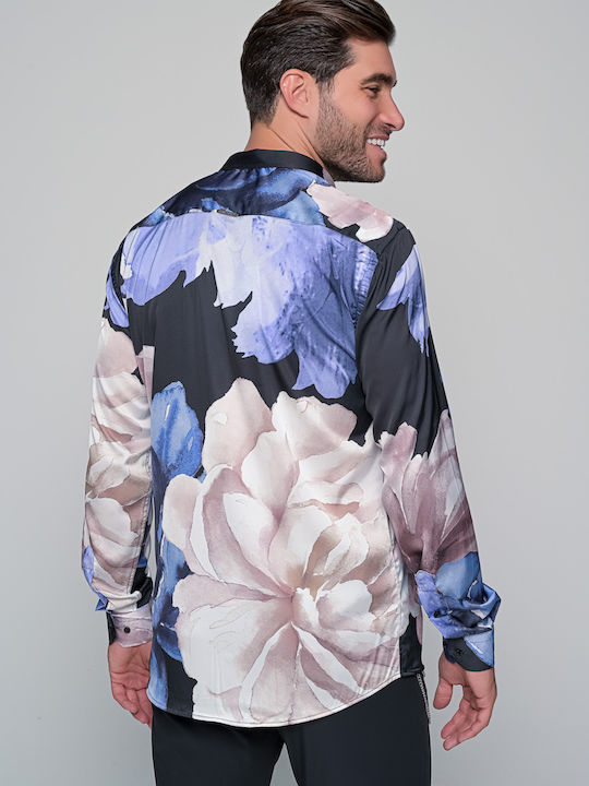 Long-sleeved Shirt Floral Blue