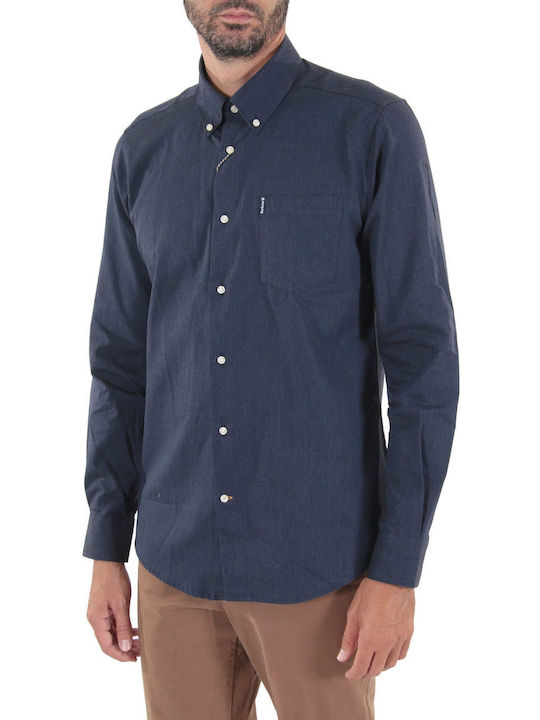 Barbour Men's Shirt Long Sleeve Cotton Blue