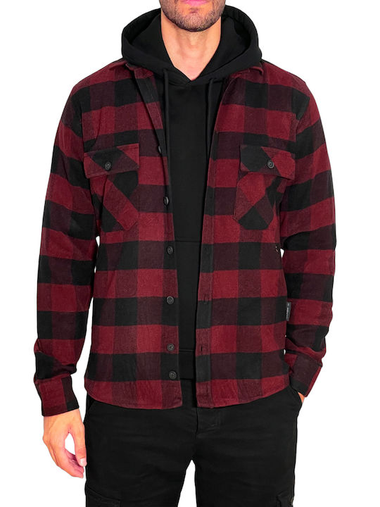 3Guys Men's Shirt Long Sleeve BORDO