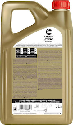 Castrol Συνθετικό Λάδι Αυτοκινήτου Edge Titanium FST 5W-30 LL για κινητήρες Diesel 5lt