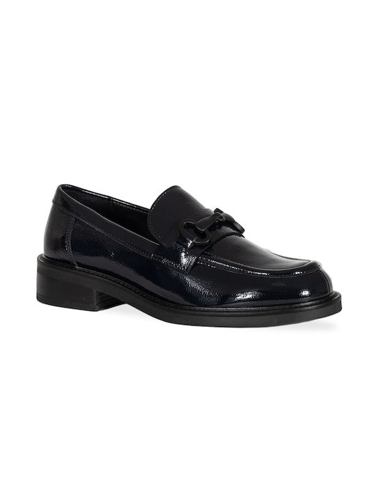 Marco Ferretti Leather Women's Loafers in Black Color