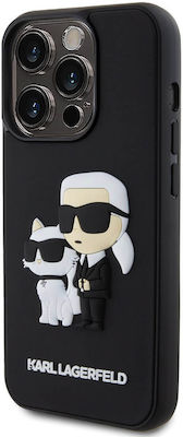 Karl Lagerfeld 3D Rubber Karl & Choupette Back Cover Synthetic Black (iPhone 15 Pro)