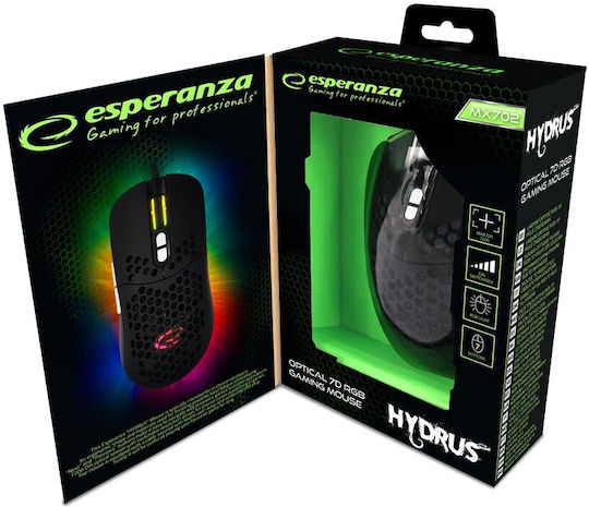 Esperanza EGM702 RGB Gaming Ποντίκι 7200 DPI Μαύρο