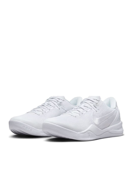 Kobe 8 Protro Niedrig Basketballschuhe Weiß