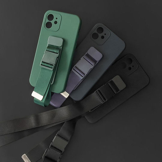 Hurtel Back Cover Din Silicon 1mm Cu Curea Pentru Gât Neagră (Galaxy S22 5G)
