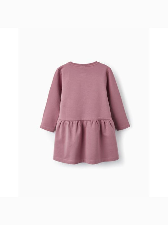 Zippy Sweatshirt Kids Dress Long Sleeve Purple