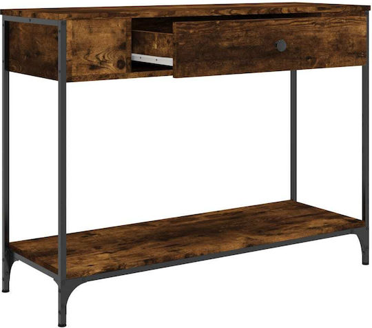 Console Table Wood & Metal Smoky Oak L100xW34.5xH75cm