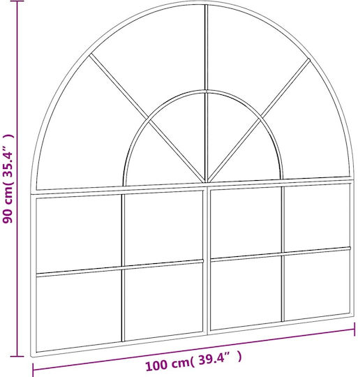 vidaXL Wandspiegel mit Schwarz Metallisch Rahmen 100x100cm 1Stück