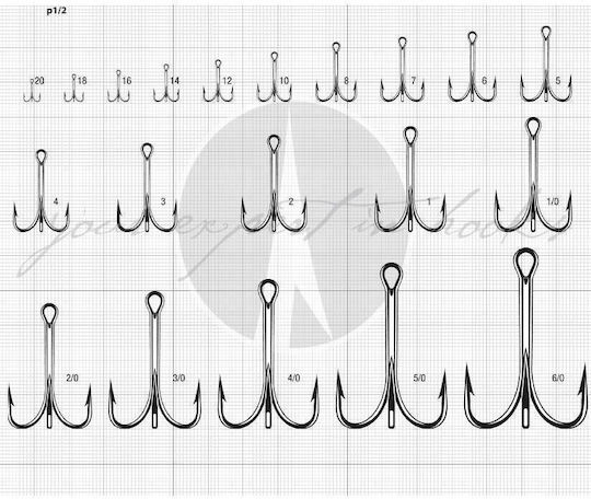 VMC O' Shaughnessy Treble 9617 Bz Fishing Hooks Set 100pcs No20