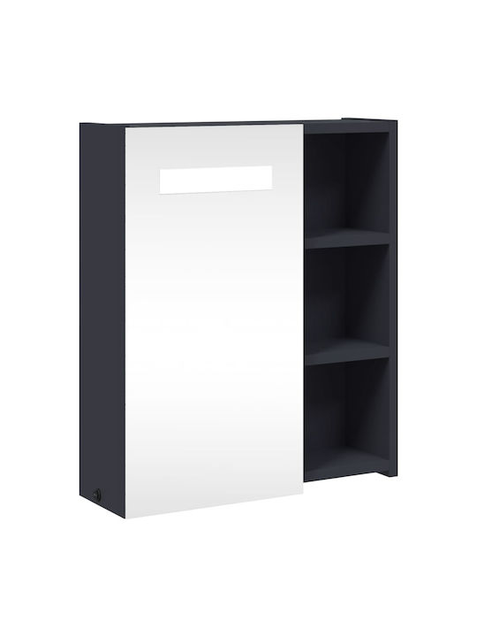 vidaXL Bathroom Mirror Led with Shelf & Cabinet 45x13cm Gray