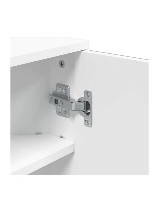 vidaXL Bathroom Mirror with Shelf & Cabinet 30x24cm White
