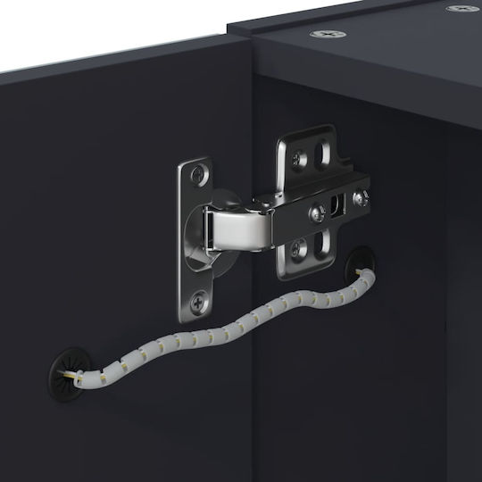 vidaXL Badezimmerspiegel LED mit Regal & Schrank 60x13cm Gray